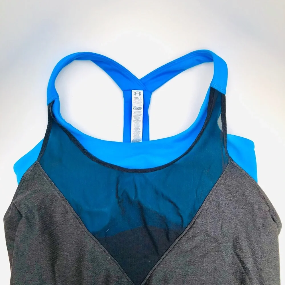 NWOT Under Armour Workout Tank Top with Sports Bra - Picture 8 of 12